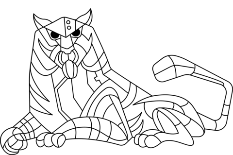 Abstract Tiger Coloring Page